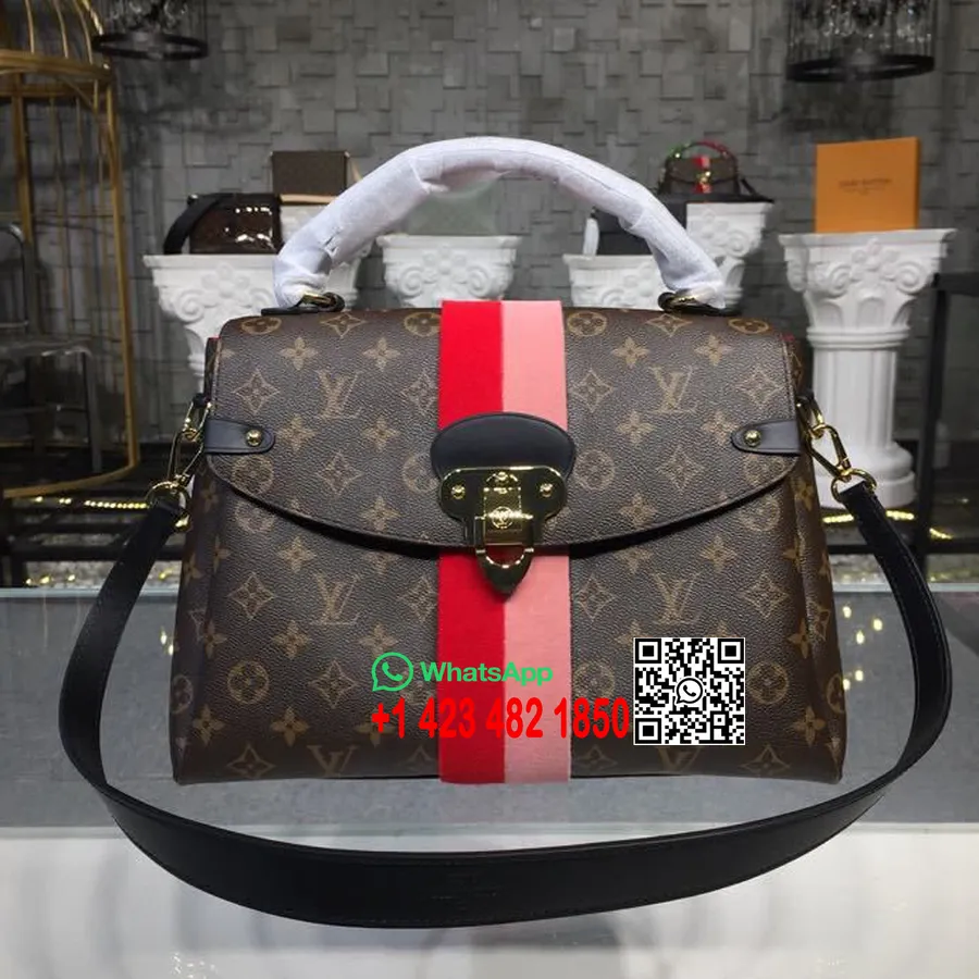 Louis Vuitton Georges Mm Väska Monogram Canvas Höst/vinter 2018 Kollektion M43778, Coquelicot Peche