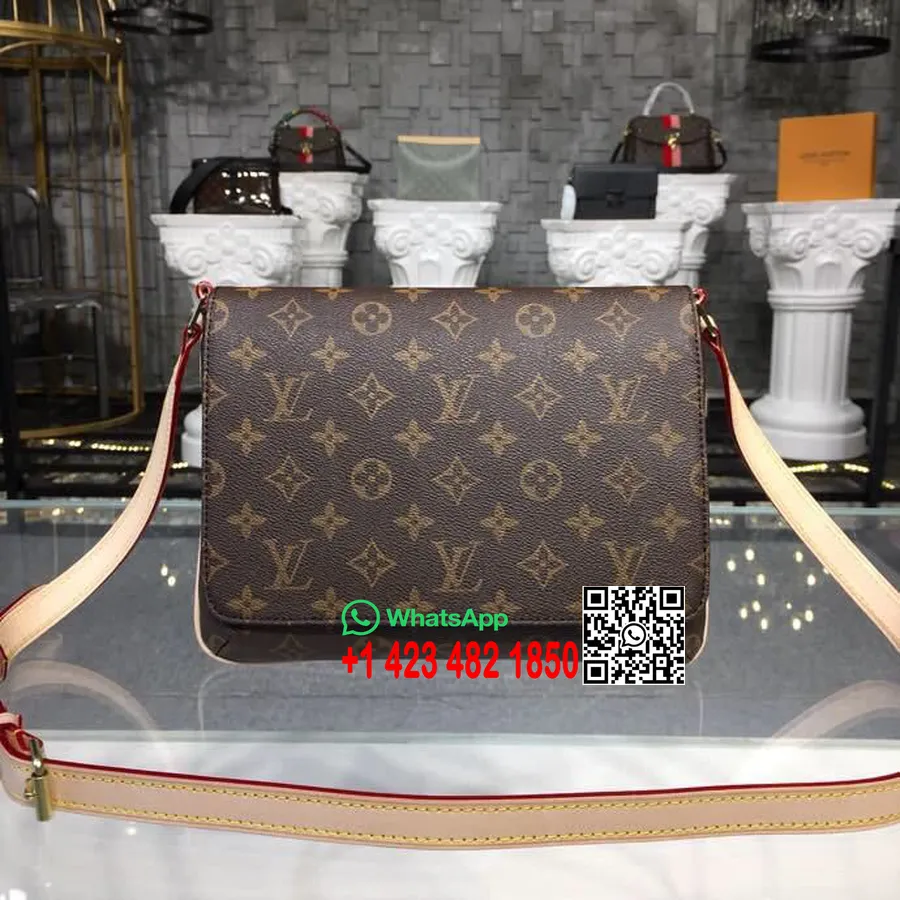 Louis Vuitton Musette Tango Sac Bandoulière à Bandoulière Courte Toile Monogram Collection Automne/hiver 2018 M51257, Marron