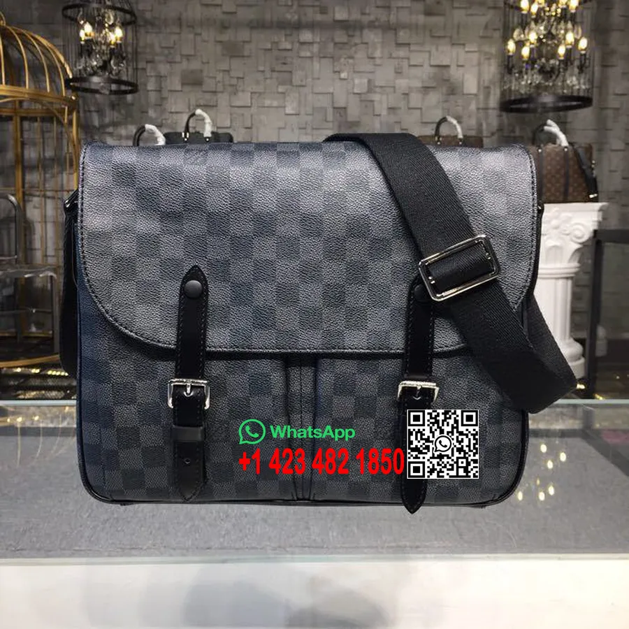 Louis Vuitton Christopher Messenger Bag 36cm Damier Graphite Canvas Fall/Winter 2018 Collection N41500, Black