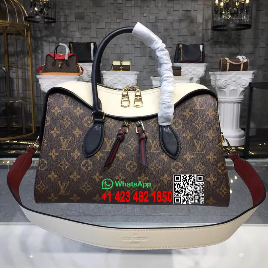 Louis Vuitton Tuileries 35cm Soma Monogramma Audekls Trīskrāsains Govs ādas Rudens/ziemas 2018 Kolekcija M43571, Krēms