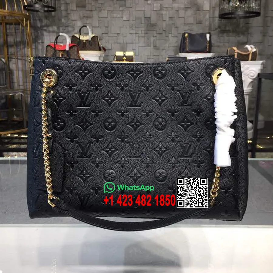 Сумка-тоут на цепочке Louis Vuitton Surene мм Monogram Empreinte, коллекция осень/зима 2018 M43758, Noir