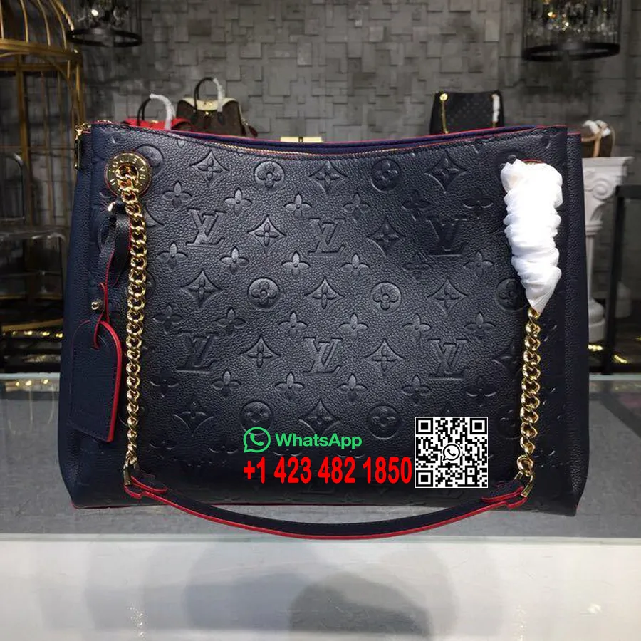 Сумка-тоут на цепочке Louis Vuitton Surene мм Monogram Empreinte, коллекция осень/зима 2018 M43759, морской румянец