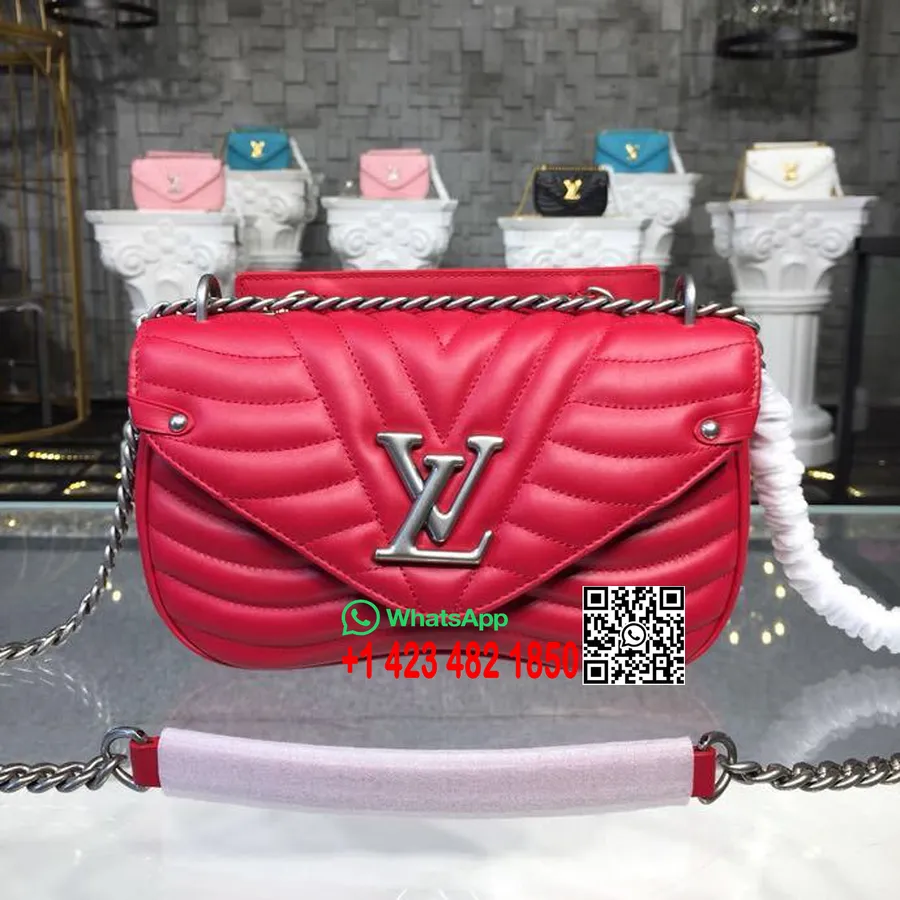 Louis Vuitton New Wave Kedjeväska Mm Quiltat Kalvskinnsläder Höst/vinter 2018 Kollektion M51943, Scarlet-röd Ecarlate