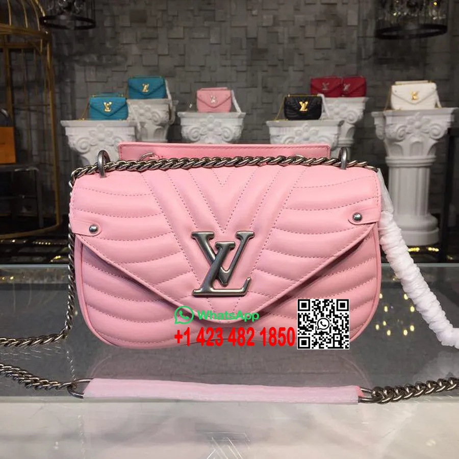 Louis Vuitton New Wave Chain Bag Mm Quiltat Kalvskinn Läder Höst/vinter 2018 Kollektion M51944, Smoothie Rosa