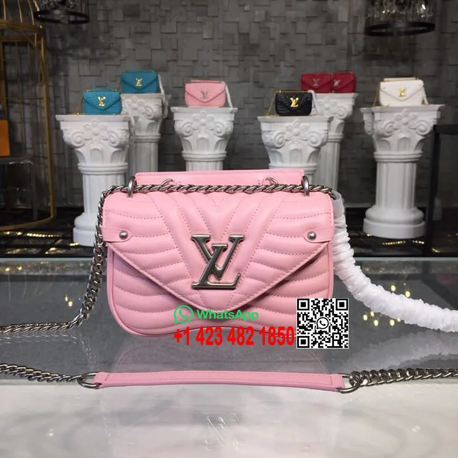 Louis Vuitton New Wave Kjedeveske Pm Vattert Kalveskinn Høst/vinter 2018 Kolleksjon M51933, Smoothie Rosa