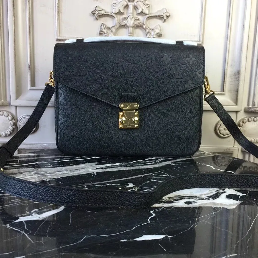 Louis Vuitton Pochette Metis 25cm Bolsa Monograma Empreinte Lona Coleção Primavera/verão 2018 M41487 Noir