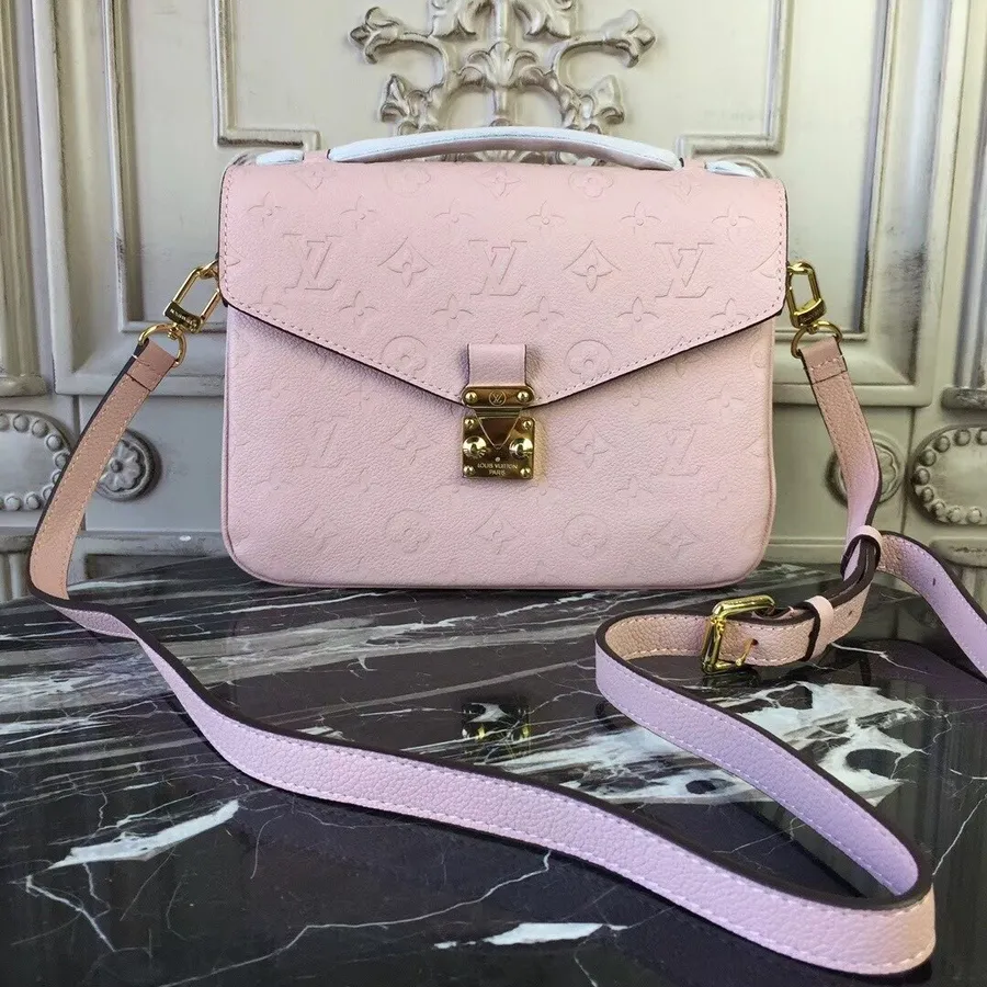 Louis Vuitton Pochette Metis 25cm Bolsa Monograma Empreinte Lona Primavera/verão 2018 Coleção M41488 Rose Ballerine