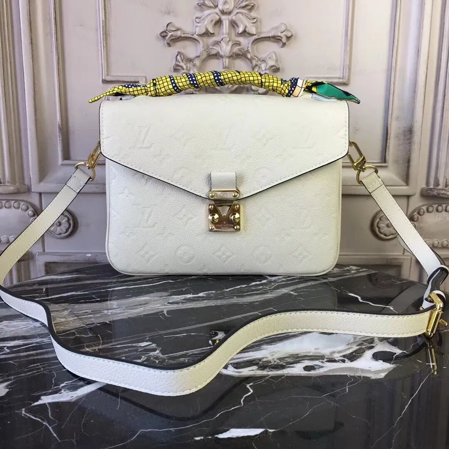 Louis Vuitton Pochette Metis 25cm Bolsa Monograma Empreinte Lona Primavera/verão 2018 Coleção M44072 Creme