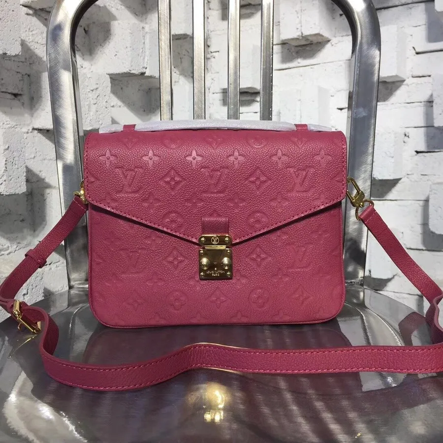 Louis Vuitton Pochette Metis 25cm Soma Monogramma Empreinte Canvas Pavasara/vasaras 2018 Kolekcija M43737 Rose Bruyere