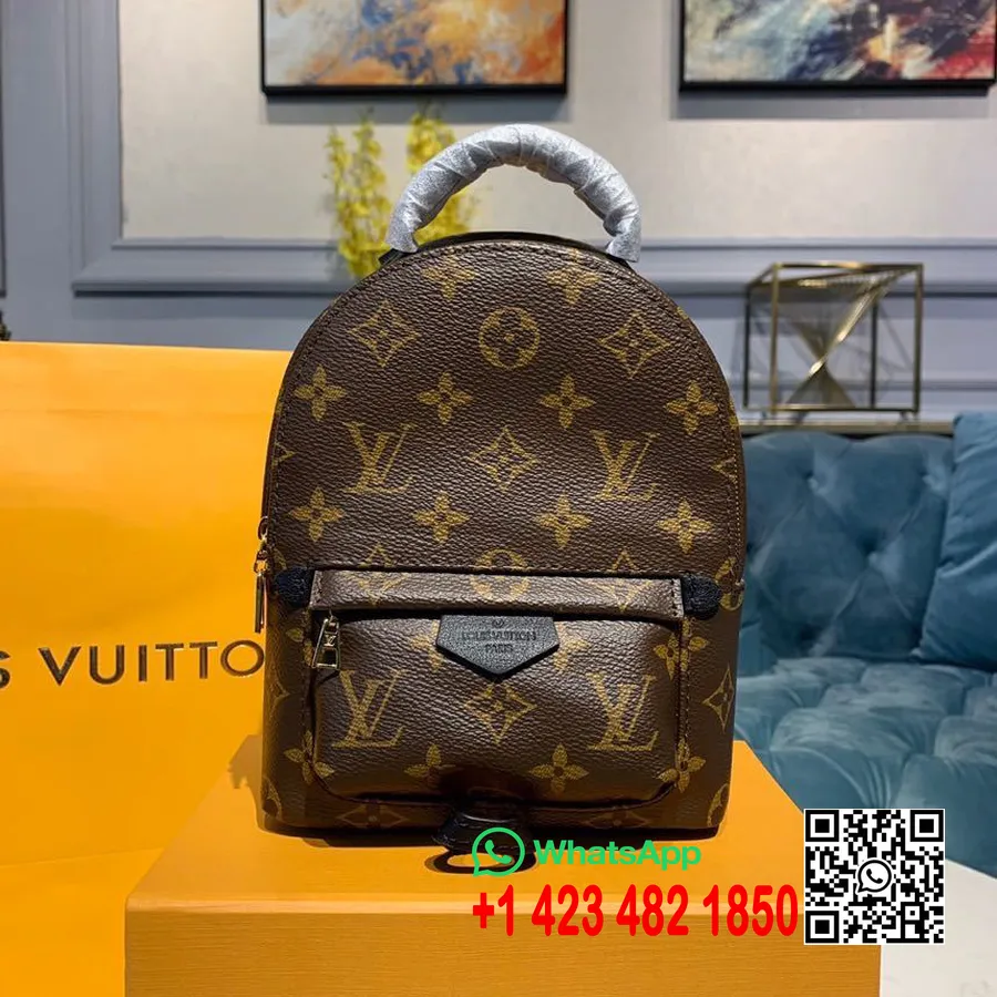 Louis Vuitton Palm Springs Mini Mugursomas Soma 22cm Monogramma Audekls Pavasara/vasaras 2020 Kolekcija M41562, Brūna