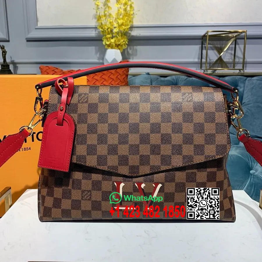 Bolso Louis Vuitton Beaubourg Mm 32cm Lona Damier Ebene Colección Primavera/verano 2020 N40176, Escarlata