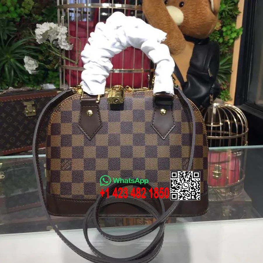 Louis Vuitton Alma Bb Bag Damier Ebene καμβάς φθινόπωρο/χειμώνας 2019 συλλογή N41221, καφέ