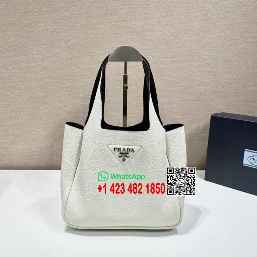 Prada  Tote Bag 18cm 1BA349 Calfskin Leather Spring/Summer 2022 Collection, White