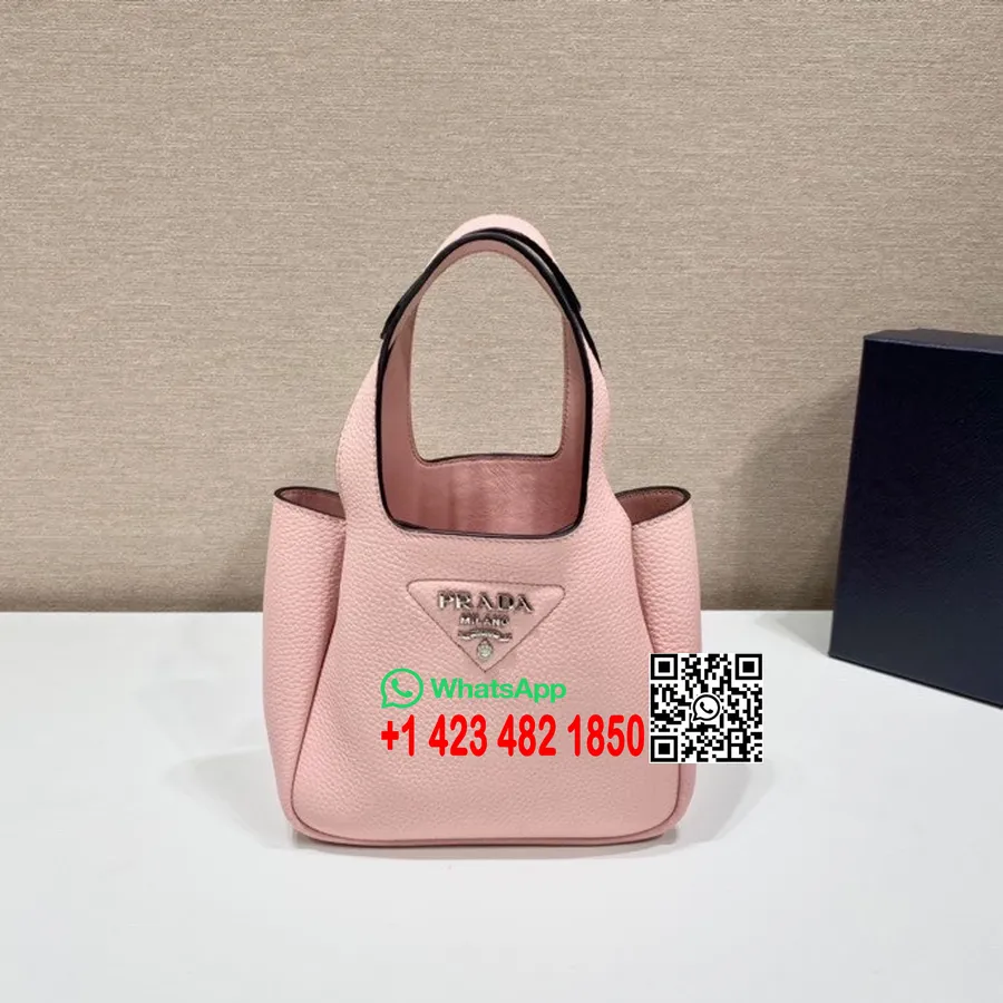 Tas Jinjing Prada Koleksi Musim Semi/musim Panas 2022 Kulit Anak Sapi 18cm 1ba349, Merah Muda Muda