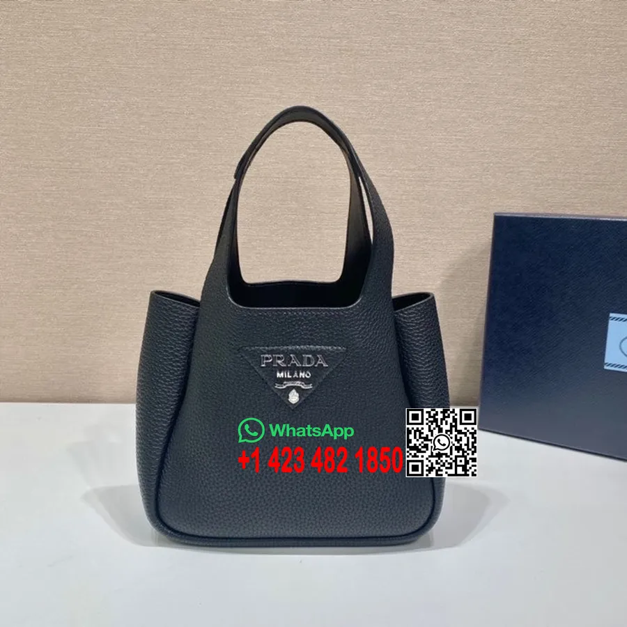 Tas Tote Prada 18cm 1ba349 Koleksi Musim Semi/musim Panas Kulit Anak Sapi 2022, Hitam