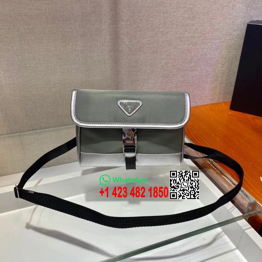 Prada Shoulder Bag 18cm 2ZH108 Calfskin Leather Spring/Summer 2022 Collection, Silver