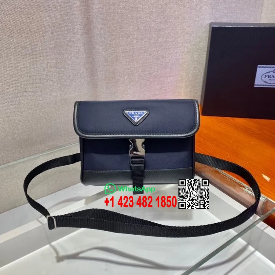 Tas Bahu Prada 18cm 2zh108 Kulit Anak Sapi Koleksi Musim Semi/musim Panas 2022, Hitam