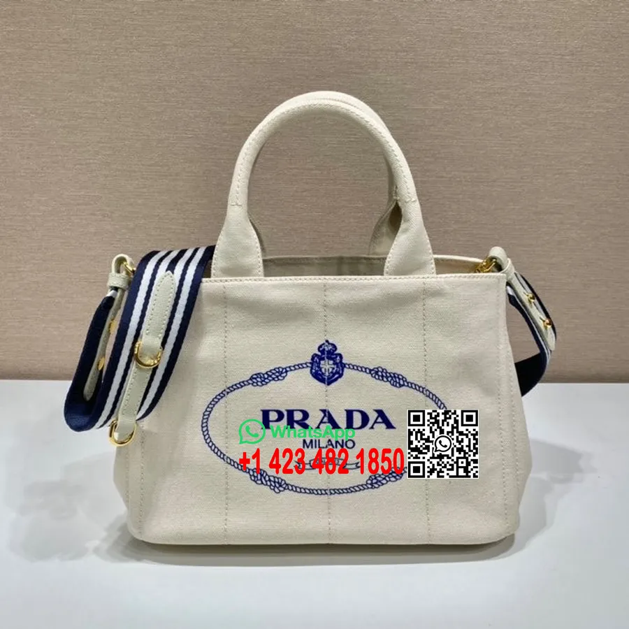 Tas Tote Kanvas Prada 28cm 1bg439 Koleksi Musim Semi/musim Panas 2022, Putih