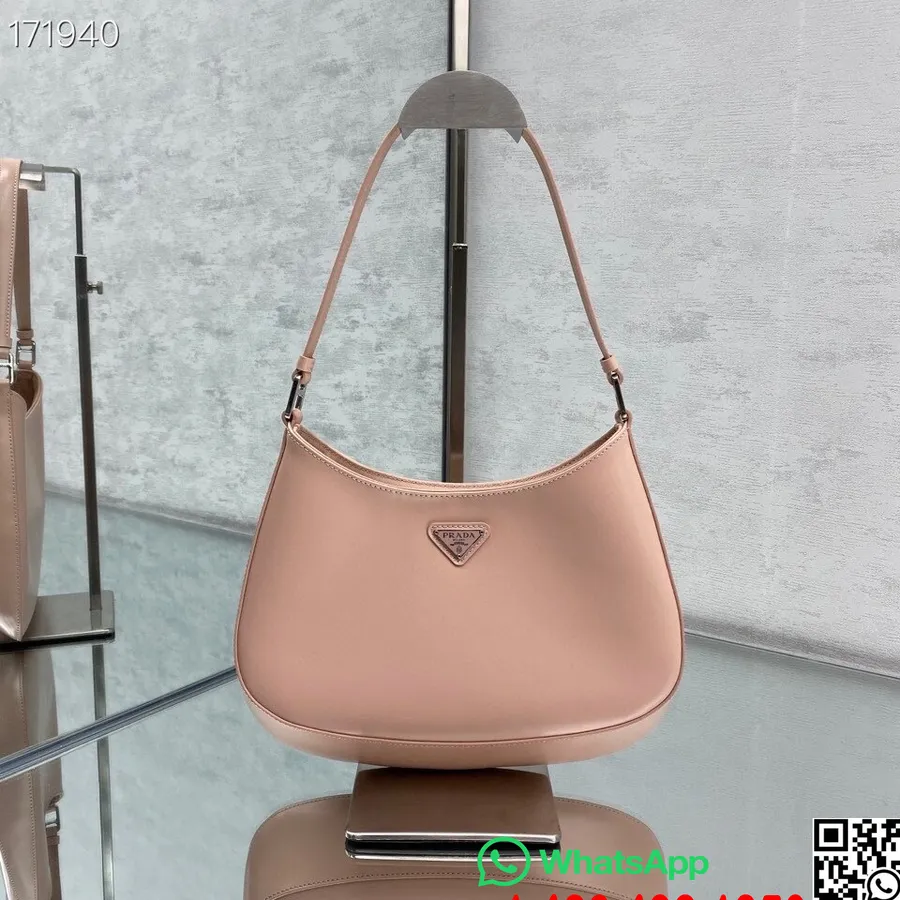 Taška Prada Hobo 28cm 6100 Teletina Kůže Cruise 2021 Kolekce, Tvářenka Růžová