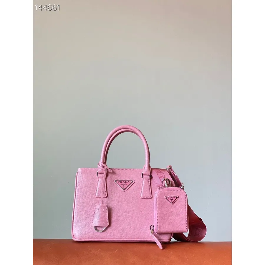 Prada Galleria Mini Kabelka 22 Cm Saffiano Koža, Ružová