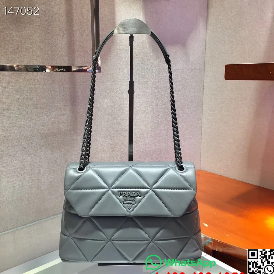 Bolso De Hombro Prada Espectro 28cm 1bd231 Piel Napa Colección Primavera/verano 2020, Gris