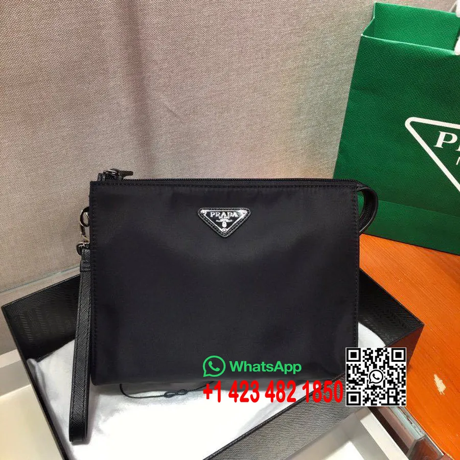 Prada Naylon Kese Çanta 24cm 2ne789 İlkbahar/Yaz 2020 Koleksiyonu, Siyah