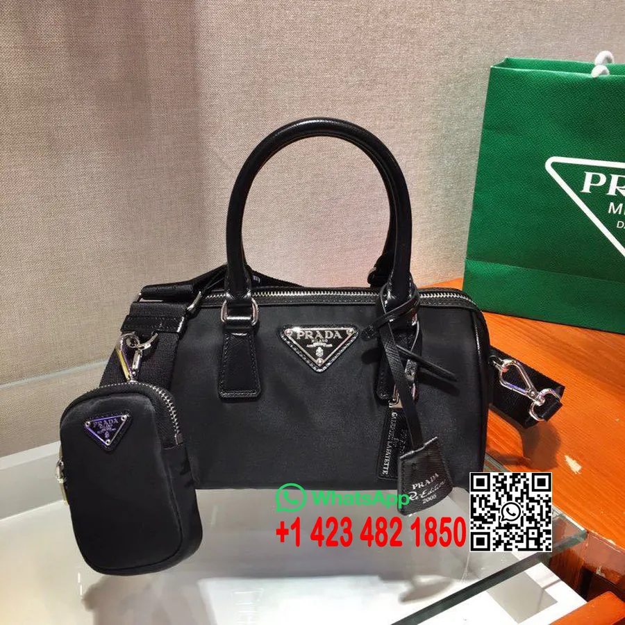 Tas Prada Nilon Boston 20cm 1ba846 Koleksi Musim Semi/musim Panas 2020, Hitam