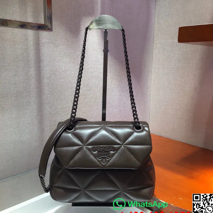 Prada Spectrum τσάντα ώμου 22cm 1bd233 Nappa δερμάτινη συλλογή άνοιξη/καλοκαίρι 2020, καφέ