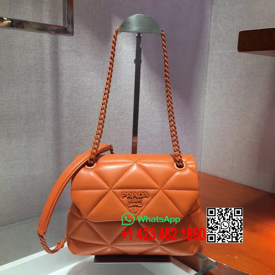 Prada Spectrum Shoulder Bag 22cm 1BD233 Nappa Leather Spring/Summer 2020 Collection, Orange