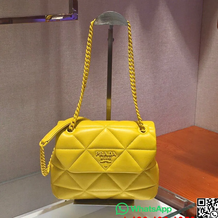 Bolso De Hombro Prada Spectrum 22cm 1bd233 Piel Napa Colección Primavera/verano 2020, Amarillo