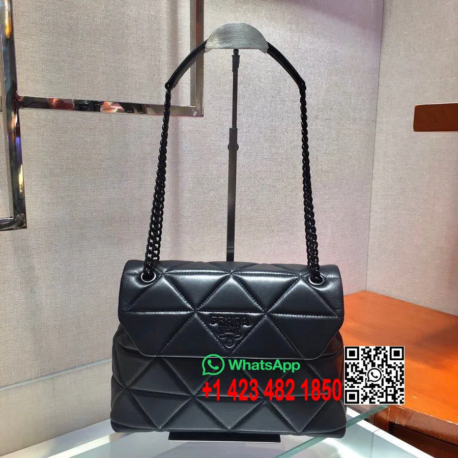 Prada Spectrum Umhängetasche 28 Cm 1BD231 Nappaleder Frühjahr/Sommer 2020 Kollektion, Schwarz