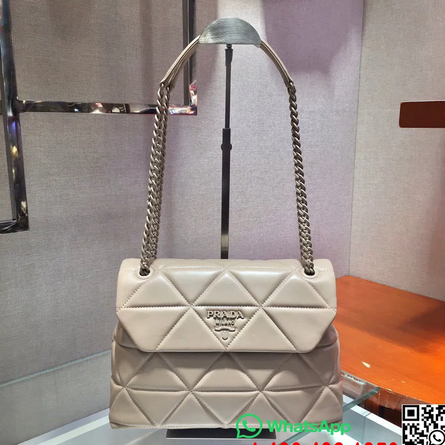 Prada Spectrum Umhängetasche 28 Cm 1BD231 Nappaleder Frühjahr/Sommer 2020 Kollektion, Beige