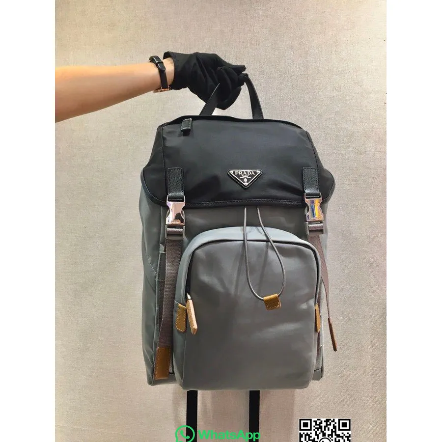 Tas Ransel Pria Prada 25Cm 2vz135 Koleksi Musim Semi/Musim Panas 2020, Hitam