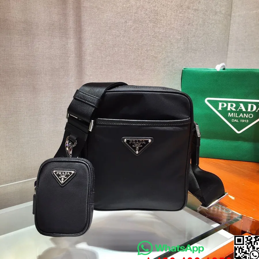 Geanta Prada Nailon Pentru Camera Foto 20cm 2vh112 Colectia Primavara/vara 2020, Negru