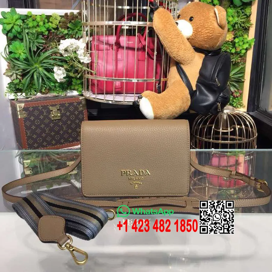 Bolsa De Ombro Prada Daino 20cm 1bd102 Couro De Bezerro Coleção Primavera/verão 2018 Bege