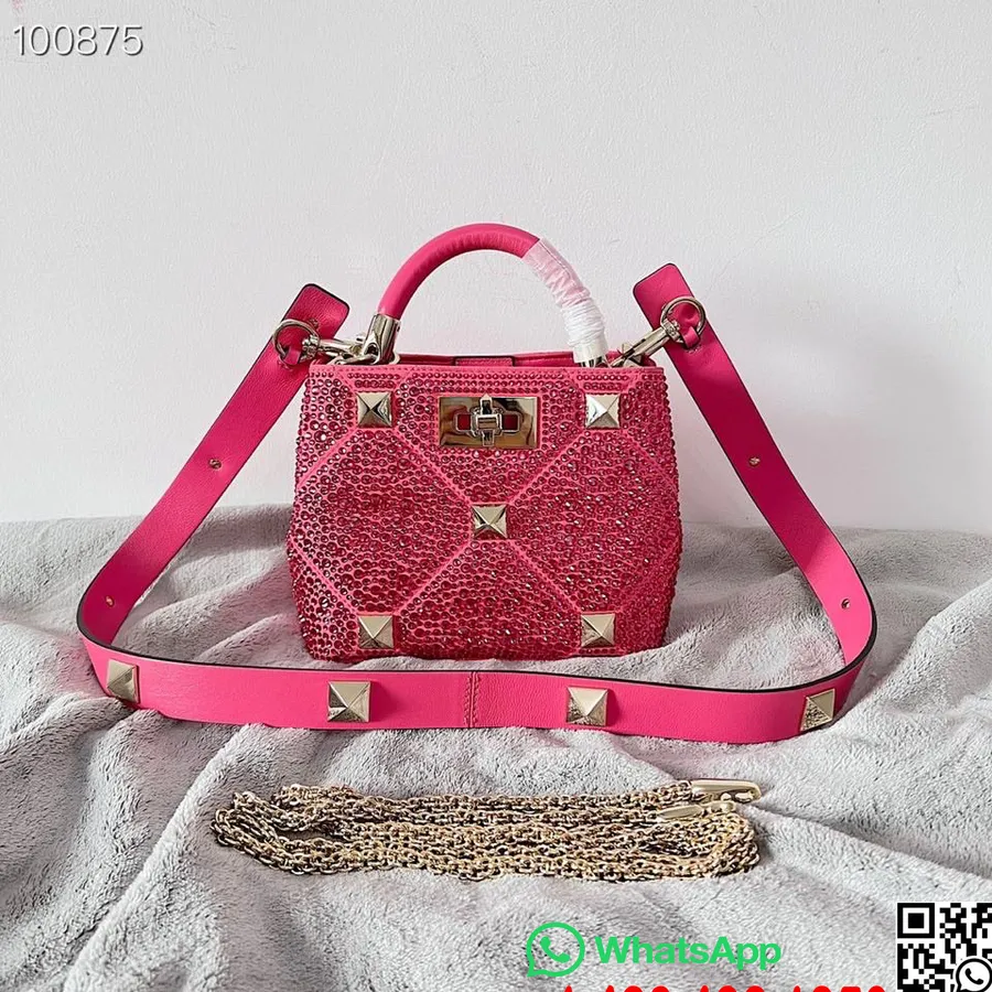 Valentino Garavani Bolso Roman Stud The Handle 25 Cm Piel De Cordero Adornada Con Diamantes De Imitación De Colección Otoño/invi