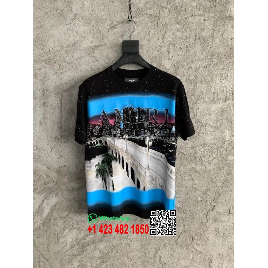 T-shirt Oversize Amiri „painted City” Z Kolekcji Wiosna/lato 2022 W Kolorze Czarnym