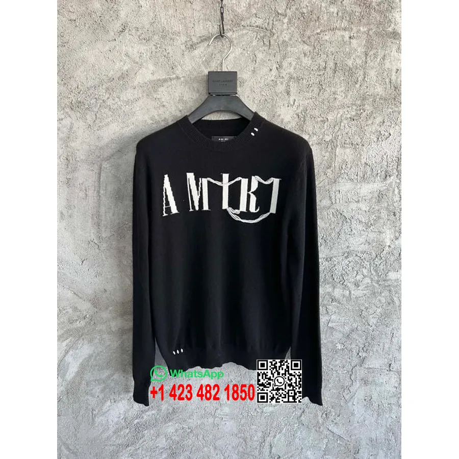 Maglia Amiri In Cashmere Jacquard Collezione Primavera/estate 2022, Colore Nero