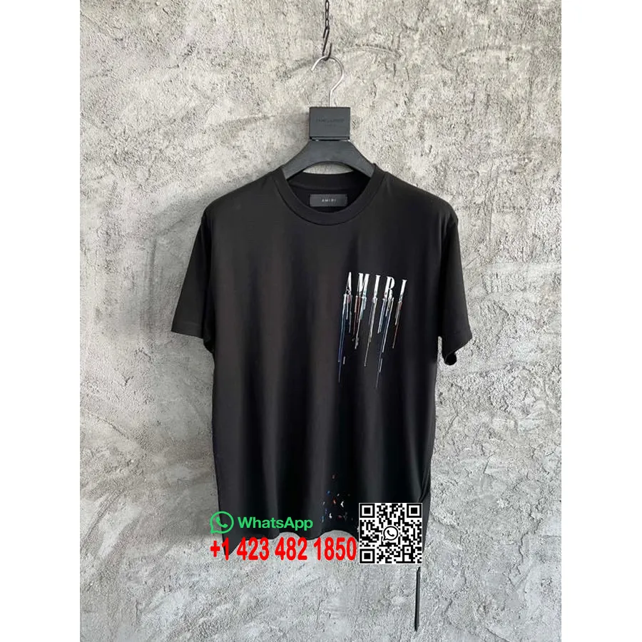 Camiseta Amiri Drip Core Logo Coleção Primavera/verão 2022, Preta