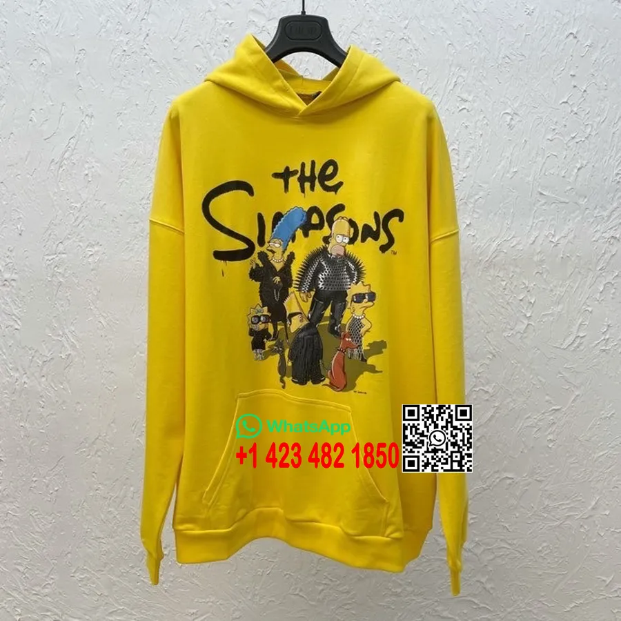 Balenciaga X Simpsons Anniversary Oversized Langermet Genser Høst/vinter 2021 Kolleksjon, Gul