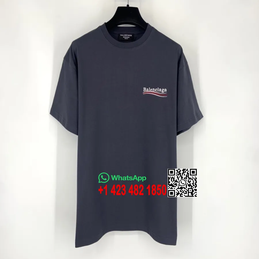 Balenciaga T-shirt Oversize à Manches Courtes Avec Logo Collection Printemps/été 2022, Bleu Marine