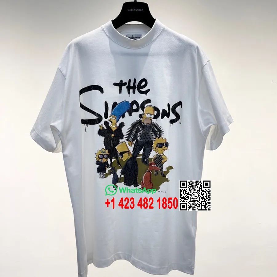 T-shirt Balenciaga X Simpsons Anniversaire Manches Courtes Collection Automne/hiver 2021, Blanc