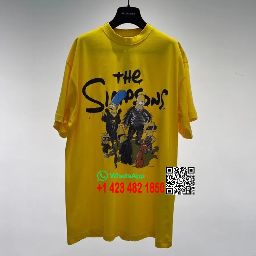 T-shirt Balenciaga X Simpsons Anniversaire Manches Courtes Collection Automne/hiver 2021, Jaune