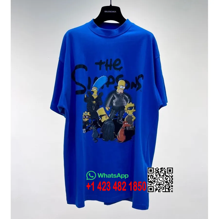 T-shirt Balenciaga X Simpsons Anniversaire Manches Courtes Collection Automne/hiver 2021, Bleu