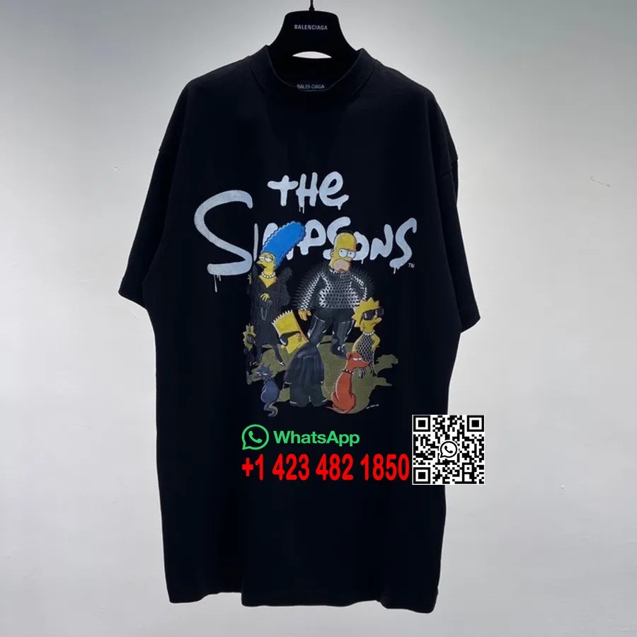 T-shirt Balenciaga X Simpsons Anniversaire Manches Courtes Collection Automne/hiver 2021, Noir