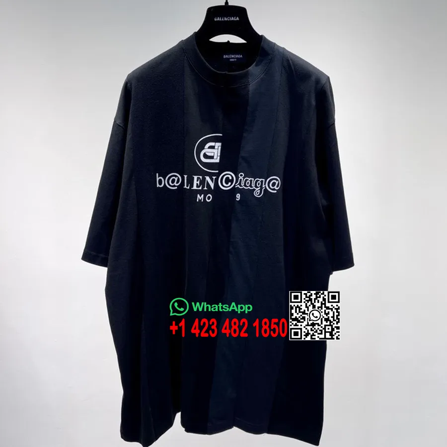 Balenciaga Camiseta Oversize A Rayas De Manga Corta Colección Otoño/invierno 2021, Negro/gris