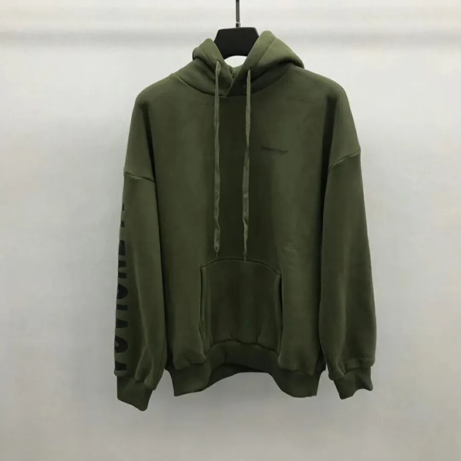 Balenciaga Vertical Logo Moletom Oversized Coleção Outono / Inverno 2019, Verde Escuro