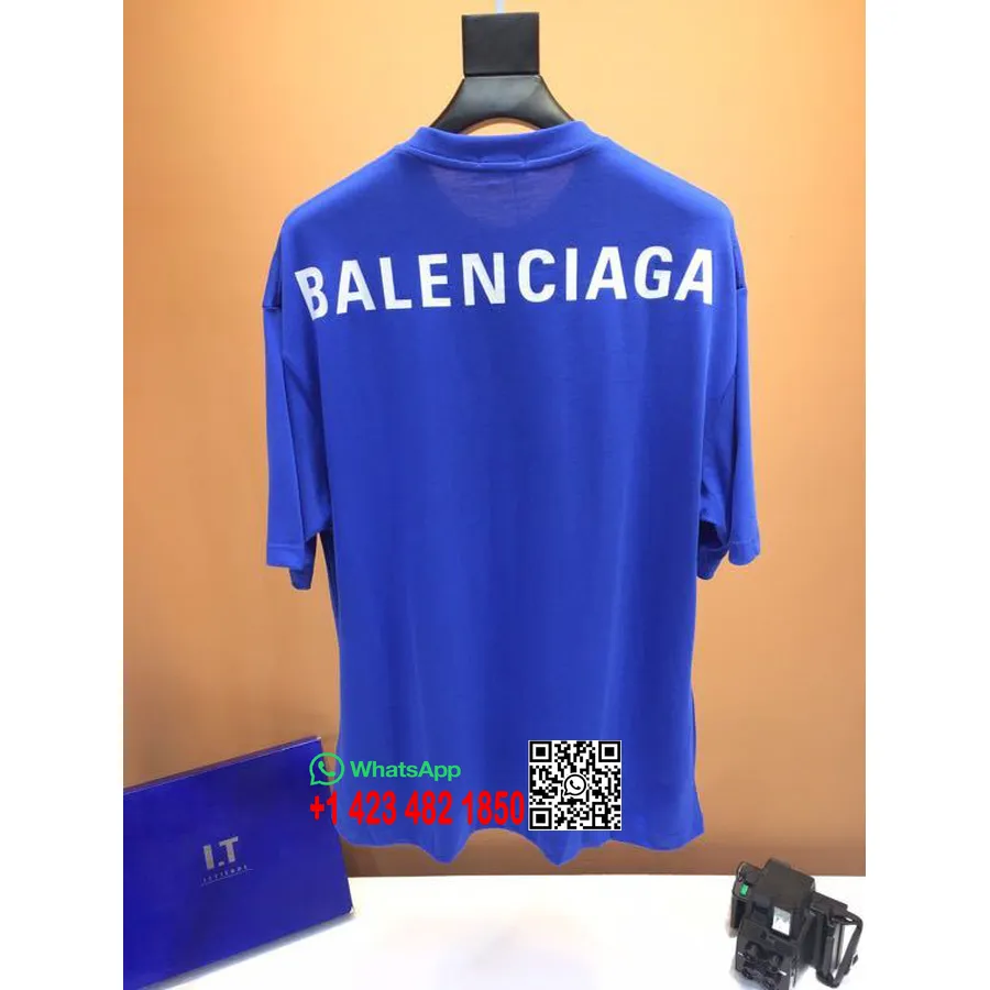 Balenciaga T-shirt Oversize En Coton Collection Printemps/été 2020, Bleu