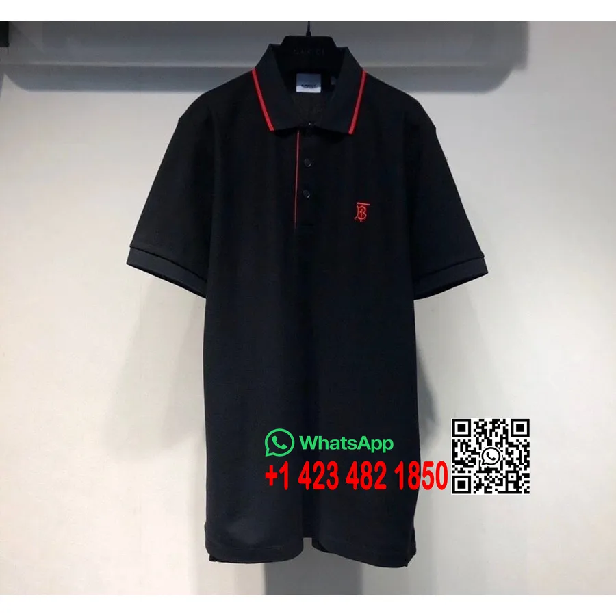 Burberry Camiseta Polo Extragrande Con Logo Tb Para Hombre, Colección Primavera/verano 2020, Negro