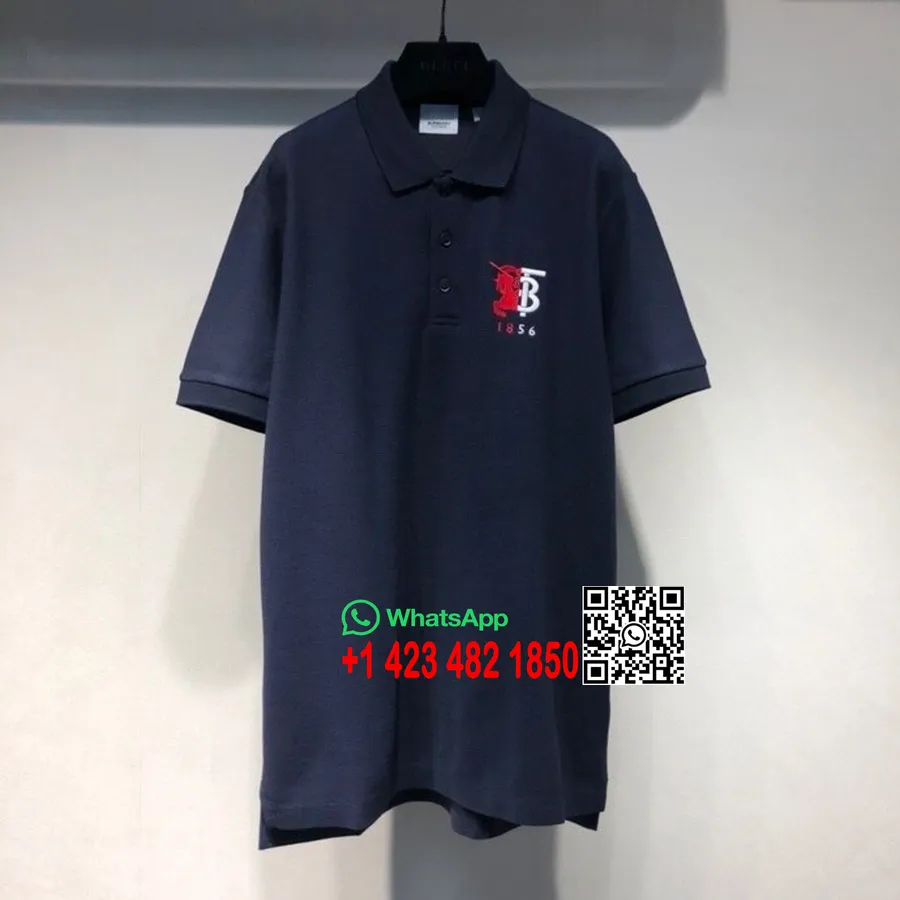 Burberry Polo Da Uomo Oversize Con Logo Tb, Collezione Primavera/estate 2020, Blu